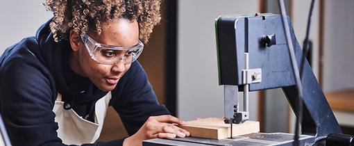 Built Environment student in a workshop