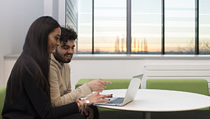 Students using laptop