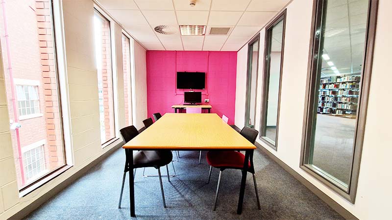 example of a bookable study space in the library