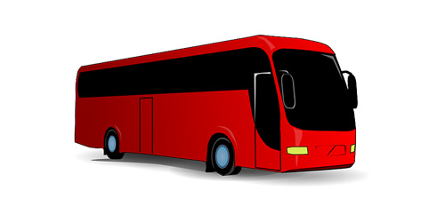 red bus graphic