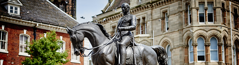 image of statue of a man (Prince Albert) sitting on a horse